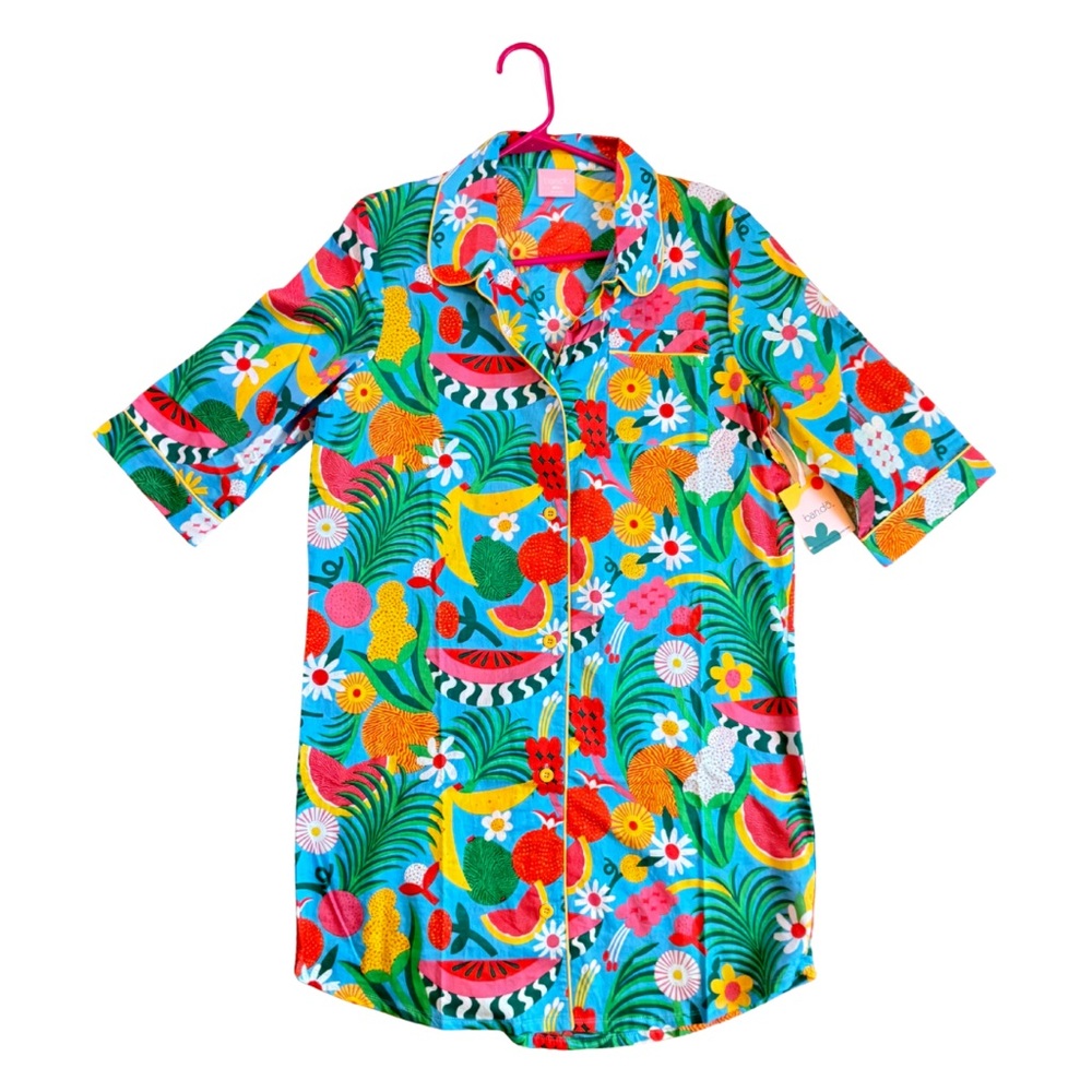 ban.do NEW Tropical Sleep Shirt Small 100% Cotton